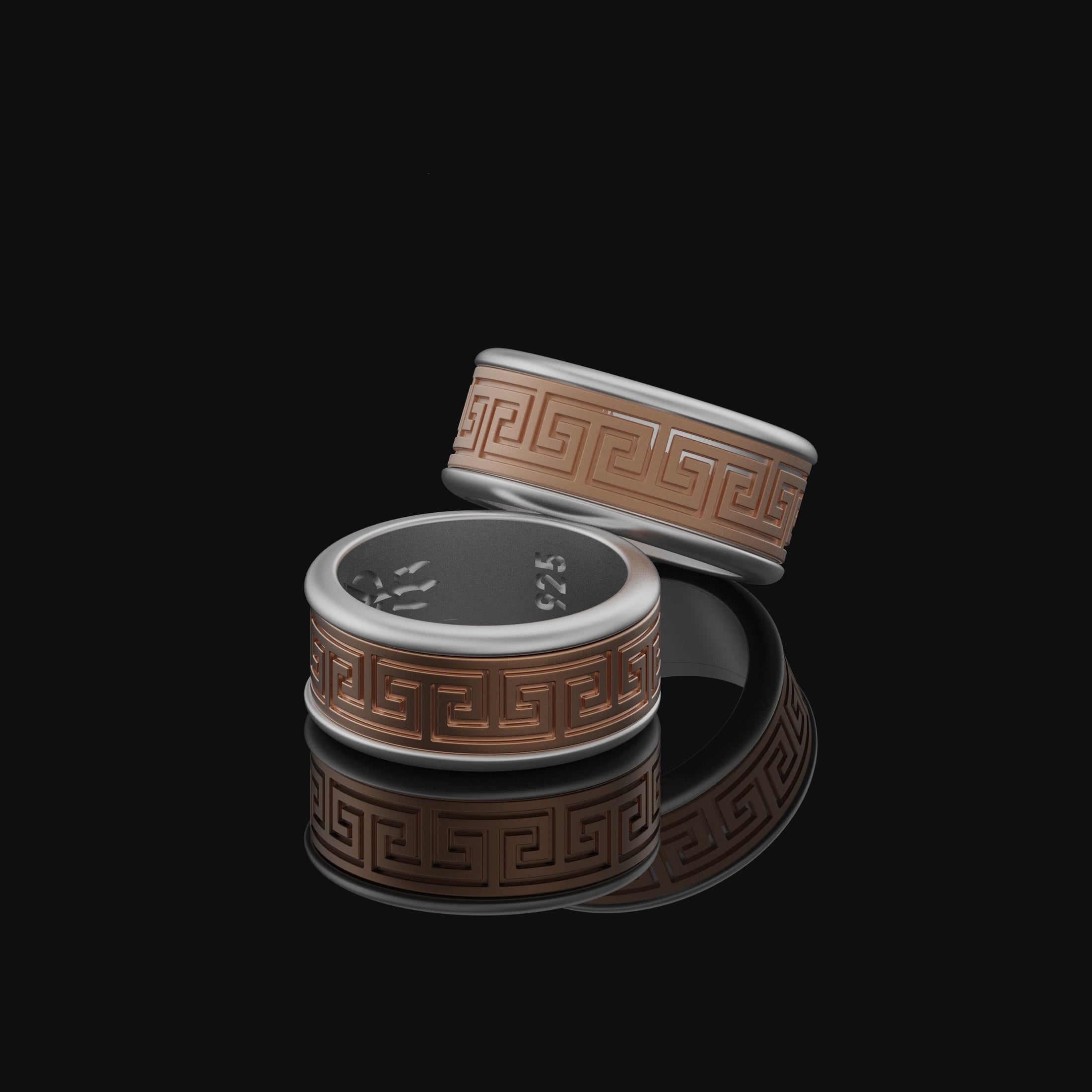 Rotating Greek Pattern Band - Engravable