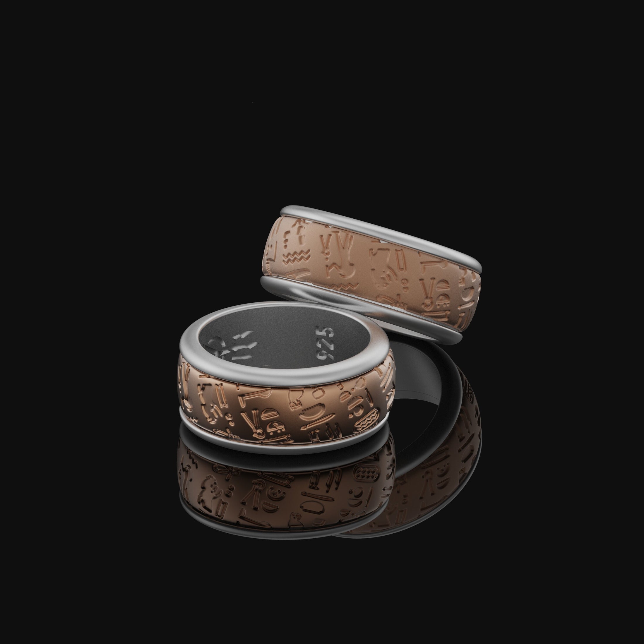 Rotating Hieroglyph Band - Engravable