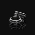 Load image into Gallery viewer, Rotating Tribal Spear Band - Engravable Oxidized Finish
