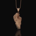 Bild in Galerie-Betrachter laden, Wing Pendant, Guardian Angel, Protection Necklace, Religious Jewelry, Christian Accessory, Faith Necklace, Prayer Jewelry, Holy Pendant Rose Gold Finish
